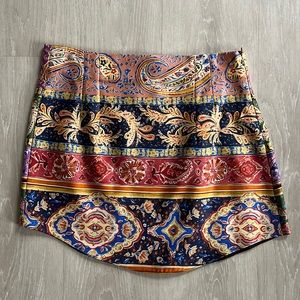 Zara Print Silk Skirt